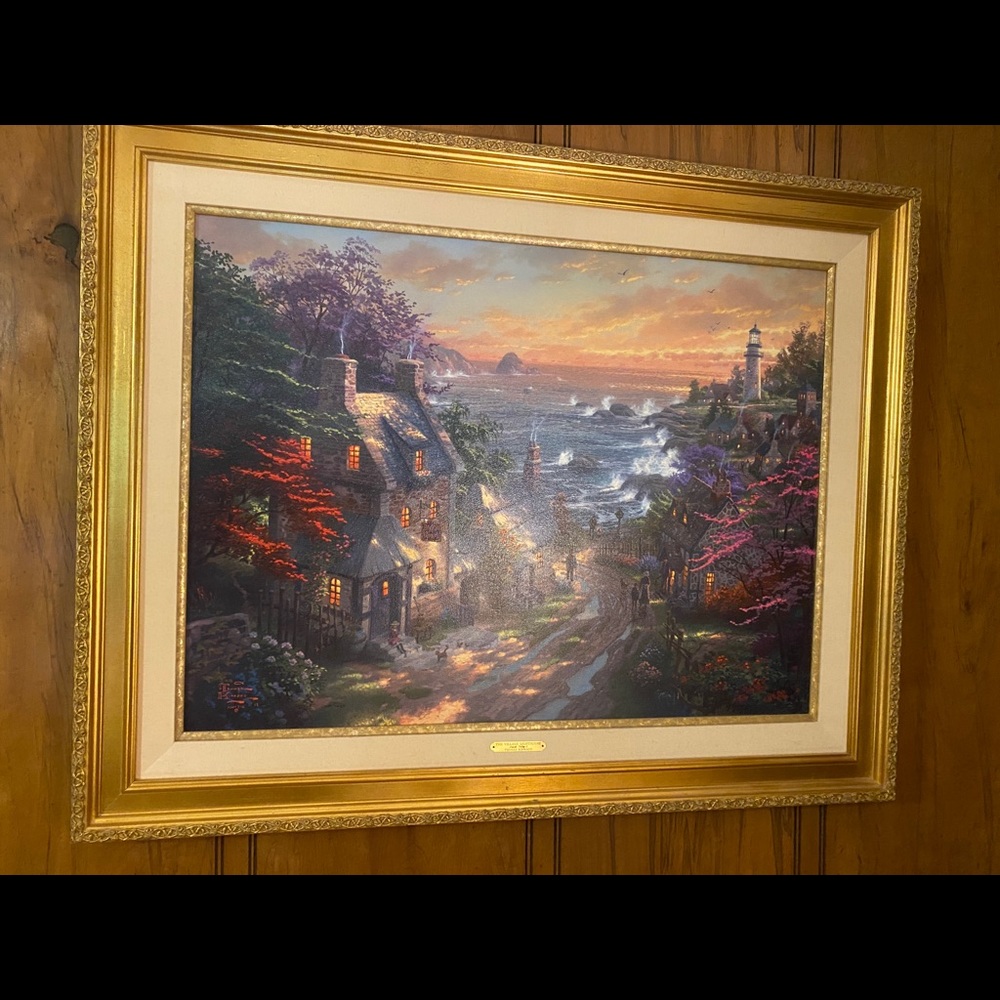 Thomas Kinkade “The Village Lighthouse” Signed!